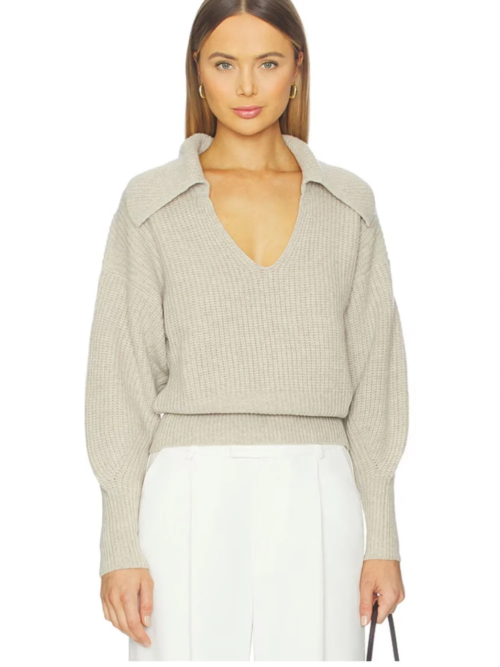 Nation LTD Ashton Pullover Moonbeam Heather Grey Color Merino Wool Size Small - Picture 1 of 10